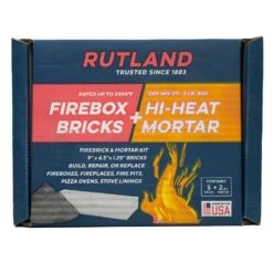 Firebox Brick And Hi-Heat Mortar Repair Kit With 5 Bricks And 2 Lbs. Hi-Heat Dry Mix Mortar For Build Repair -Fire Place Store rutland fireplace stove parts kt603211 4f 1000