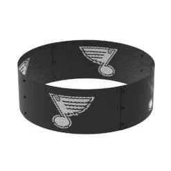 Decorative NHL 36 In. X 12 In. Round Steel Wood Fire Pit Ring - Saint Louis Blues