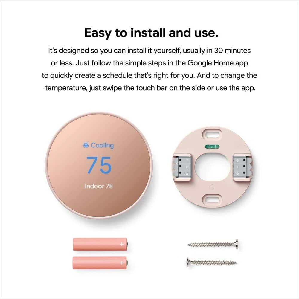 Google Nest Thermostat - Smart Programmable Wi-Fi Thermostat - Sand 6 Google Nest Thermostat - Smart Programmable Wi-Fi Thermostat - Sand - Image 6