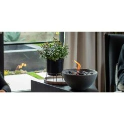 Basin 10.5 In. Indoor/Outdoor Concrete Tabletop Fire Bowl In Beige -Fire Place Store sand solo stove gas fire pits od tt bsn bge 44 1000