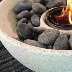 Basin 10.5 In. Indoor/Outdoor Concrete Tabletop Fire Bowl In Beige -Fire Place Store sand solo stove gas fire pits od tt bsn bge 4f 1000