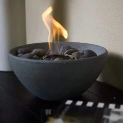 Basin 10.5 In. Indoor/Outdoor Concrete Tabletop Fire Bowl In Beige -Fire Place Store sand solo stove gas fire pits od tt bsn bge c3 1000