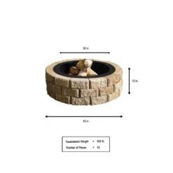 Hudson Stone 40 In. Round Fire Pit Kit 6 Hudson Stone 40 In. Round Fire Pit Kit -Fire Place Store sand tan oldcastle fire pit kits 70300877 40 1000