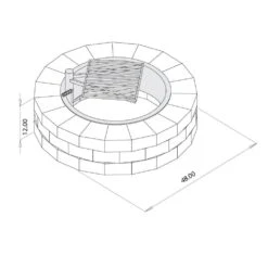 Grand 48 In. Fire Pit Kit In Santa Fe With Cooking Grate -Fire Place Store santa fe necessories fire pit kits 3500008 40 1000