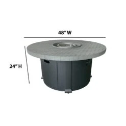 48 In. Round Propane Fire Pit With Protective Cover -Fire Place Store shadow black fire pit kits fp35077 d915 c3 1000