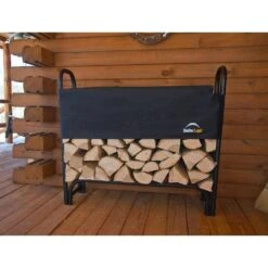 ShelterLogic 4 Ft. H X 4 Ft. D X 1 Ft. W Firewood Rack With Black Powder-Coated Finish And 2-Way Adjustable Polyester Cover 8 ShelterLogic 4 Ft. H X 4 Ft. D X 1 Ft. W Firewood Rack With Black Powder-Coated Finish And 2-Way Adjustable Polyester Cover -Fire Place Store shelterlogic firewood racks 90401 c3 1000