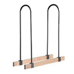 ShelterLogic Adjustable Firewood Rack Kit With 2-Piece, High-Grade Steel Brackets, Customizable Design, And Wood Screws