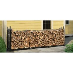 ShelterLogic 12 Ft. W X 4 Ft. H X 1 Ft. D Ultra-Duty, High-Grade Steel Firewood Rack With Premium Wood Rack And Reinforced Spacers -Fire Place Store shelterlogic firewood racks 90473 31 1000