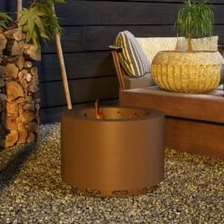 Smokeless Fire Pit, 19 In. Portable Wood Burning Firepit With Poker, Camping Bonfire Stove, Stainless Steel, Bronze -Fire Place Store siavonce outdoor fireplaces xmj p174294 31 1000