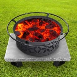 Fire Pit Heat Shield 26 X 26 In. High Temp Carbon Steel Fire Pit Heat Deflector For Grass Lawn Guard Fire Pit Pad,Square -Fire Place Store silver black vevor outdoor fireplaces skhpdzyct2626frxmv0 31 1000