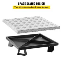 Fire Pit Heat Shield 26 X 26 In. High Temp Carbon Steel Fire Pit Heat Deflector For Grass Lawn Guard Fire Pit Pad,Square -Fire Place Store silver black vevor outdoor fireplaces skhpdzyct2626frxmv0 44 1000