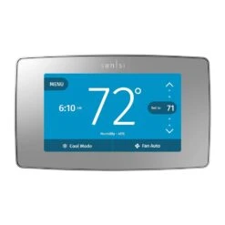 Emerson Sensi Touch 7-day Programmable Wi-Fi Smart Thermostat With Touchscreen Color Display, C-wire Required - Silver