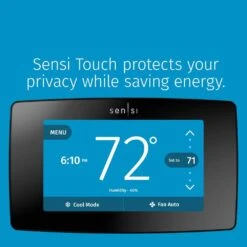 Emerson Sensi Touch 7-day Programmable Wi-Fi Smart Thermostat With Touchscreen Color Display, C-wire Required - Silver 17 Emerson Sensi Touch 7-day Programmable Wi-Fi Smart Thermostat With Touchscreen Color Display, C-wire Required - Silver -Fire Place Store silver emerson programmable thermostats st75s 66 1000