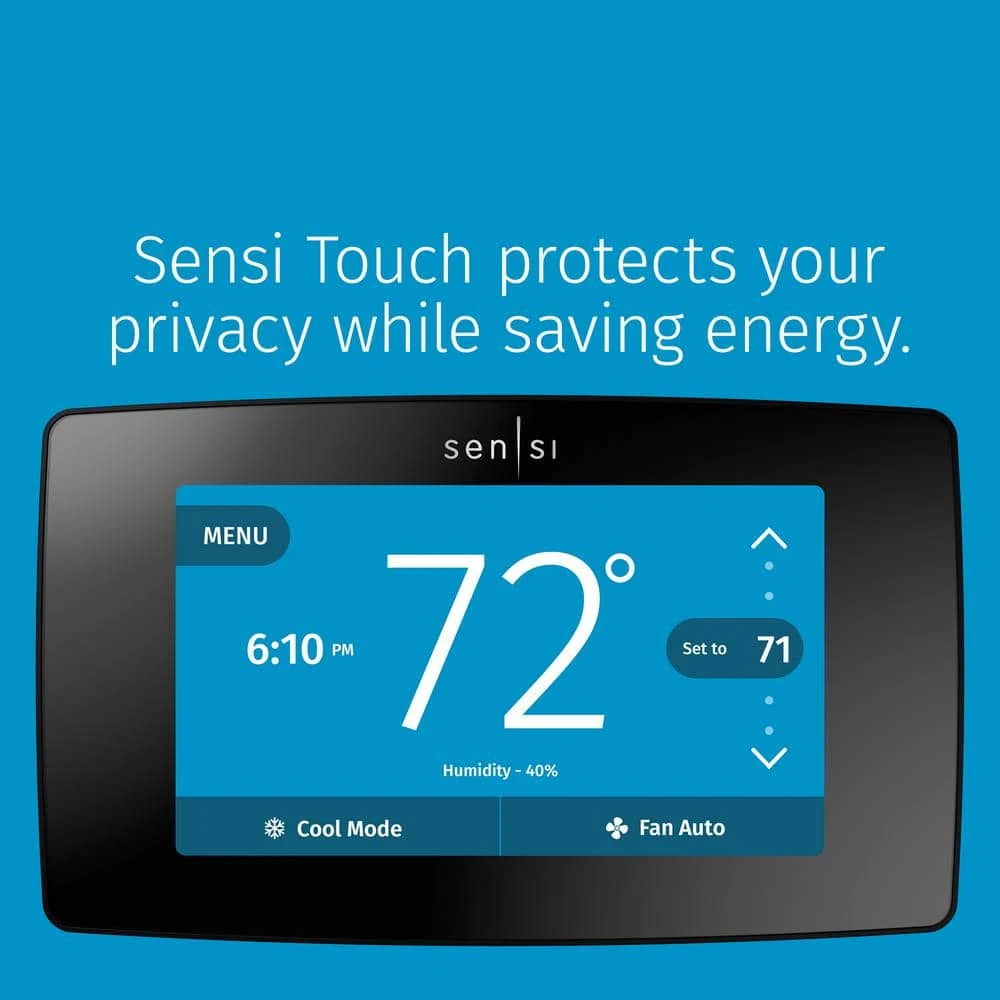 Emerson Sensi Touch 7-day Programmable Wi-Fi Smart Thermostat With Touchscreen Color Display, C-wire Required - Silver 5 Emerson Sensi Touch 7-day Programmable Wi-Fi Smart Thermostat With Touchscreen Color Display, C-wire Required - Silver - Image 5
