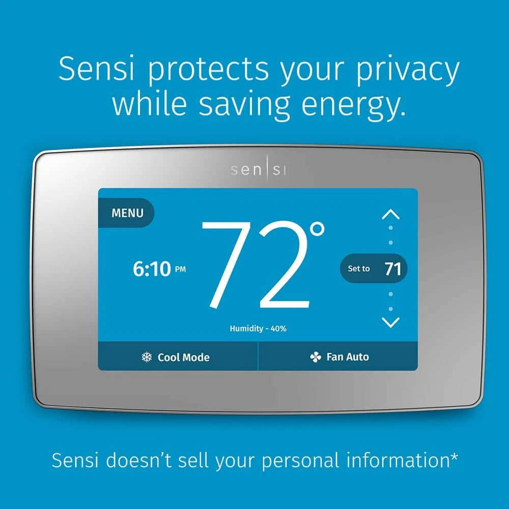 Emerson Sensi Touch 7-day Programmable Wi-Fi Smart Thermostat With Touchscreen Color Display, C-wire Required - Silver 7 Emerson Sensi Touch 7-day Programmable Wi-Fi Smart Thermostat With Touchscreen Color Display, C-wire Required - Silver - Image 7