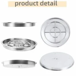 25 In. Outdoor Round Stainless Steel Drop In Fire Pit Pan For Natural Gas And Liquid Propane -Fire Place Store silver garvee fire pit covers and accessories hdtpho 14hucey5 1f 1000