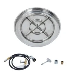 31 In. Outdoor Round Stainless Steel Drop In Fire Pit Pan For Natural Gas And Liquid Propane