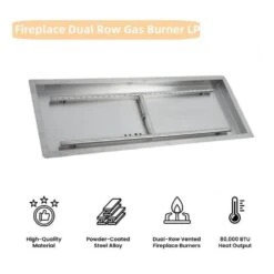 24 In. X 8 In. Outdoor Rectangular Stainless Steel Drop In Fire Pit Pan For Natural Gas And Liquid Propane 9 24 In. X 8 In. Outdoor Rectangular Stainless Steel Drop In Fire Pit Pan For Natural Gas And Liquid Propane -Fire Place Store silver garvee fire pit covers and accessories hdtpho 155quw7z 4f 1000