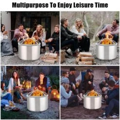 18 In. Outdoor Round Carbon Steel Mesh Fire Pit Spark Screen Cover With Poker -Fire Place Store silver garvee fire pit covers and accessories hdtpho 1670s37e 76 1000