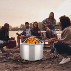 18 In. Outdoor Round Carbon Steel Mesh Fire Pit Spark Screen Cover With Poker -Fire Place Store silver garvee fire pit covers and accessories hdtpho 1670s37e fa 1000