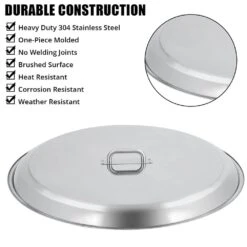 27 In. Outdoor Round Stainless Steel Fire Pit Lid Cover With Handle -Fire Place Store silver garvee fire pit covers and accessories hdtpho 167i2i85 4f 1000