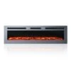 60 In. Stainless Steel Wall Mounted Electric Fireplace With Remote Control In Silver
