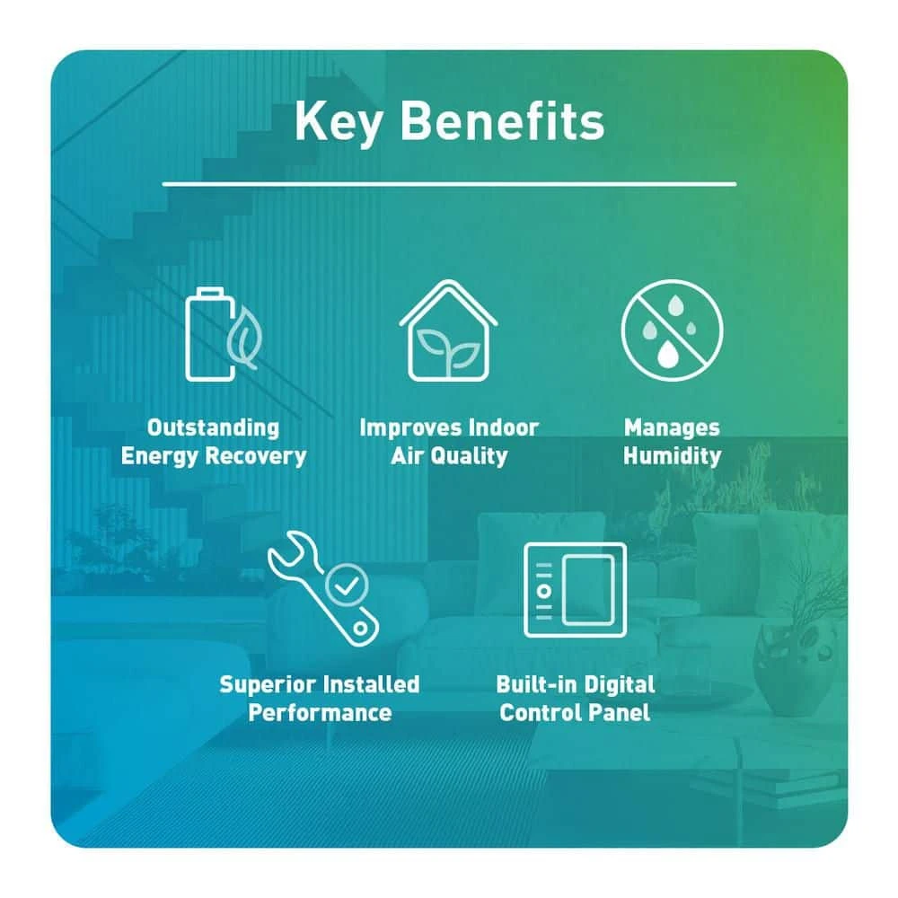 Panasonic BalancedHome 160-Elite Plus Energy Recovery Ventilator (ERV), 30-160 CFM, Side Port, Any Climate 3 Panasonic BalancedHome 160-Elite Plus Energy Recovery Ventilator (ERV), 30-160 CFM, Side Port, Any Climate - Image 3