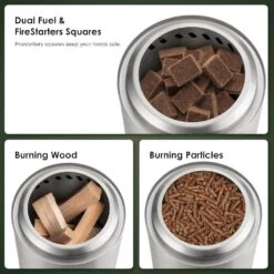 7. 09in. Tabletop Stainless Steel Smokeless Fire Pit With Stand Silver -Fire Place Store silver r w flame wood burning fire pits wyhd 3807s sl 40 1000