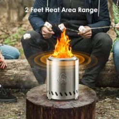 7. 09in. Tabletop Stainless Steel Smokeless Fire Pit With Stand Silver -Fire Place Store silver r w flame wood burning fire pits wyhd 3807s sl d4 1000