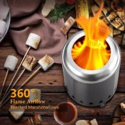 7. 09in. Tabletop Stainless Steel Smokeless Fire Pit With Stand Silver -Fire Place Store silver r w flame wood burning fire pits wyhd 3807s sl e1 1000