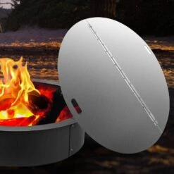 Fire Pit Lid Round 40 In. Foldable Fire Pit Ring Snuff Cover 430 Stainless Steel Fire Pit Spark Screen Cover 15 Fire Pit Lid Round 40 In. Foldable Fire Pit Ring Snuff Cover 430 Stainless Steel Fire Pit Spark Screen Cover -Fire Place Store silver vevor fire pit covers and accessories gzzdsrshpgz40yc01v0 31 1000