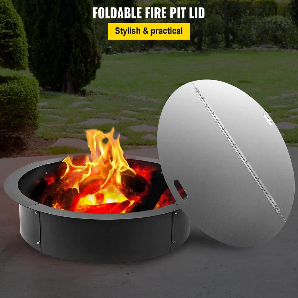 Fire Pit Lid Round 40 In. Foldable Fire Pit Ring Snuff Cover 430 Stainless Steel Fire Pit Spark Screen Cover 2 Fire Pit Lid Round 40 In. Foldable Fire Pit Ring Snuff Cover 430 Stainless Steel Fire Pit Spark Screen Cover - Image 2