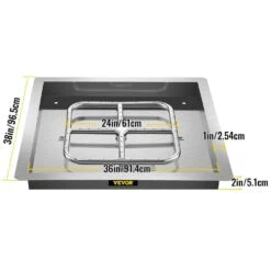 Square Fire Pit Burner Kit 36 In. Stainless Steel Gas Fire Pan 300 K BTU Drop In Fire Pit Pan With 1 Pack Volcanic Rock -Fire Place Store silver vevor gas fire pits fxskhpq3636inkbq4v0 76 1000