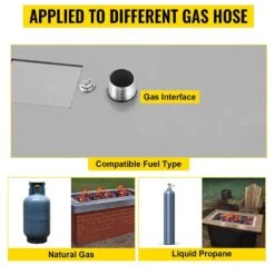 Stainless Steel Linear Trough Fire Pit Pan And Burner 49 X 16 In. Fire Pit Pan 185 K BTU Built-in Fire Pit Burner Pan 11 Stainless Steel Linear Trough Fire Pit Pan And Burner 49 X 16 In. Fire Pit Pan 185 K BTU Built-in Fire Pit Burner Pan -Fire Place Store silver vevor gas fire pits skhp50 5x16 5x201v0 1f 1000