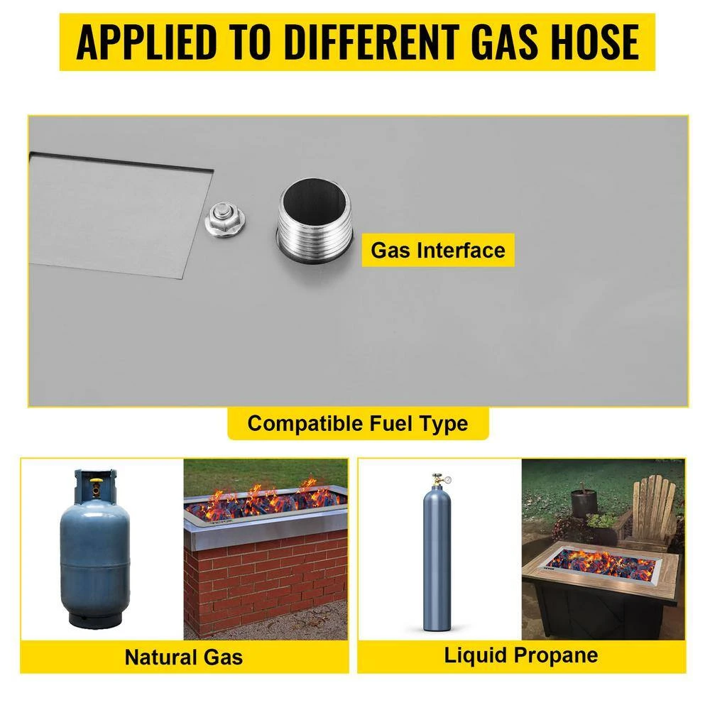 Stainless Steel Linear Trough Fire Pit Pan And Burner 49 X 16 In. Fire Pit Pan 185 K BTU Built-in Fire Pit Burner Pan 4 Stainless Steel Linear Trough Fire Pit Pan And Burner 49 X 16 In. Fire Pit Pan 185 K BTU Built-in Fire Pit Burner Pan - Image 4