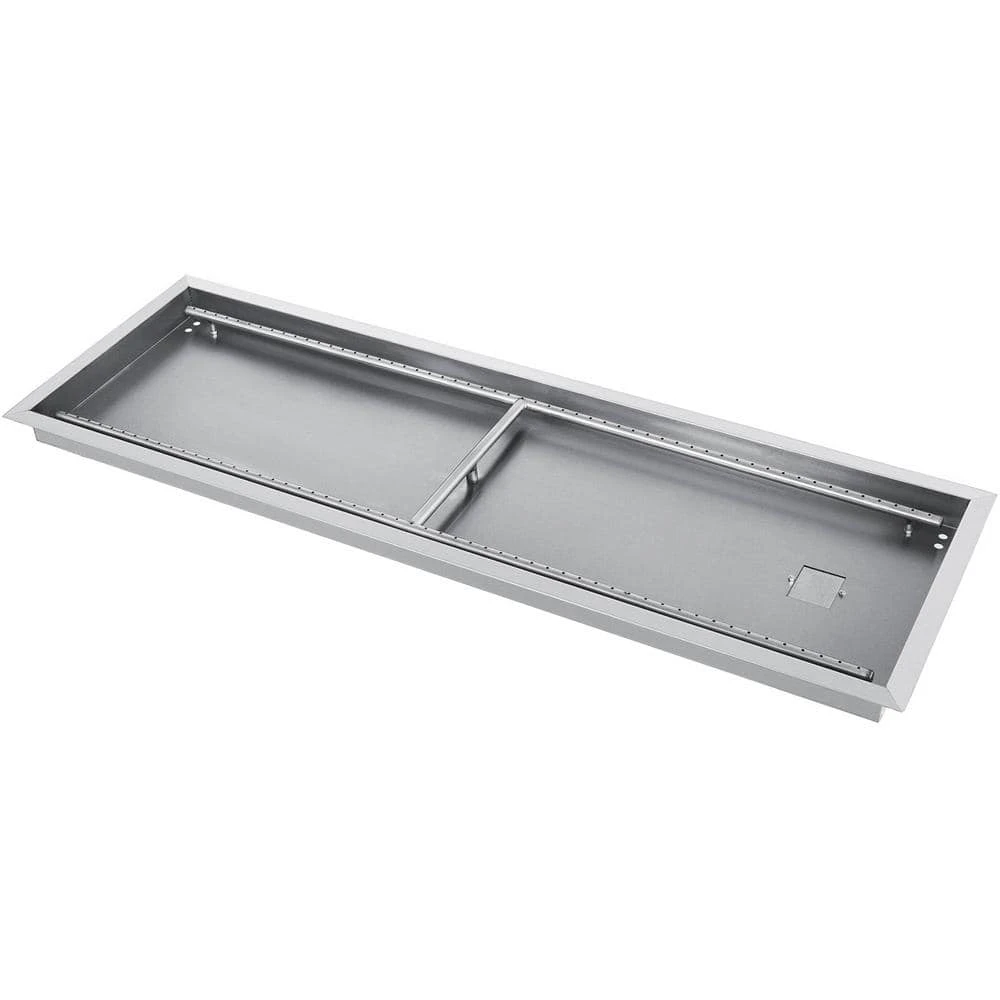 Stainless Steel Linear Trough Fire Pit Pan And Burner 49 X 16 In. Fire Pit Pan 185 K BTU Built-in Fire Pit Burner Pan 1 Stainless Steel Linear Trough Fire Pit Pan And Burner 49 X 16 In. Fire Pit Pan 185 K BTU Built-in Fire Pit Burner Pan
