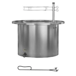 Outsunny 2-in-1 Smokeless Stainless Steel Fire Pit, BBQ Grill, 25" Portable Wood Burning Firepit With Cooking Grate