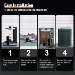 Condenser Fan Motor 1/5 HP 825 RPM Condenser Motor Reversible Rotating 208 To 230V 150W Explosion-proof CBB65 7.5F -Fire Place Store skyshalo capacitors dslnqdj15hp82ym93v7 sk0318 4f 1000