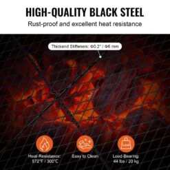 30 In. Fire Pit Grill Grate, Heavy Duty Steel BBQ Cooking Grid, Round Campfire Grate With X Wire And Handle -Fire Place Store skyshalo fireplace grates yxskkwchsyx301hi2v0 250212 44 1000