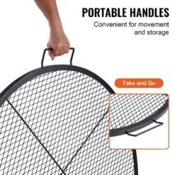X-Marks Fire Pit Grill Grate, Round Cooking Grate, Steel Campfire BBQ Grill Grid With Handle And Support X Wire 10 X-Marks Fire Pit Grill Grate, Round Cooking Grate, Steel Campfire BBQ Grill Grid With Handle And Support X Wire -Fire Place Store skyshalo fireplace grates yxskkwchsyx36ff2hv0 250311 4f 1000
