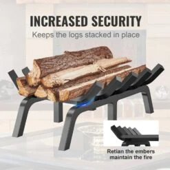 Fireplace Log Grate, 21 In. Heavy Duty Fireplace Grate With 6 Support Legs, 3/4 In. Solid Powder-coated Steel Bars -Fire Place Store skyshalo fireplace grates ztxymp34x3421gko8v0 0819 1f 1000