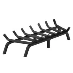 Fireplace Log Grate, 30 In. Heavy Duty Fireplace Grate With 6 Support Legs, 3/4 In. Solid Powder-coated Steel Bars