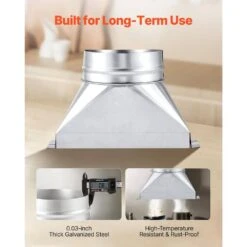 3-1/4 X 10 X 6 In. Duct Boot 6 In. X 0.95 Ft. Flexible Galvanized Duct Transition Fitting Silver Jacket Easy Install -Fire Place Store skyshalo flexible ductwork jbygdj31410i3u28z001v0 250804 4f 1000