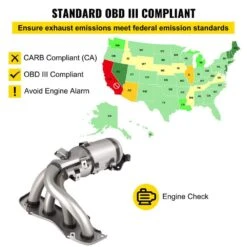 Catalytic Converter, High Flow Cat Stainless Steel Cat Converter, Compatible With 2002,2003,2004,2005,2006 -Fire Place Store skyshalo gas fittings connectors ftjmsychq00000001v0 s0310 4f 1000