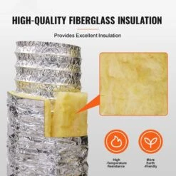 Dryer Vent Hose, 5 In. Insulated Flexible Duct 25 FT. Long With 2 Duct Clamps, Heavy-Duty Three Layer Protection 13 Dryer Vent Hose, 5 In. Insulated Flexible Duct 25 FT. Long With 2 Duct Clamps, Heavy-Duty Three Layer Protection -Fire Place Store skyshalo gas fittings connectors ntjygd25ft5g9rw3ev0 250506 fa 1000