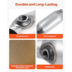 Universal Catalytic Converter, 2.5 In. Inlet/Outlet, 2 Pack High Flow Car Catalytic Converter, Direct Replacement -Fire Place Store skyshalo gas fittings connectors tychzhq2gbj2nfbqc001v0 s0425 4f 1000