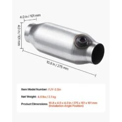 Universal Catalytic Converter, 2.5 In. Inlet/Outlet, 2 Pack High Flow Car Catalytic Converter, Direct Replacement -Fire Place Store skyshalo gas fittings connectors tychzhq2gbj2nfbqc001v0 s0425 76 1000