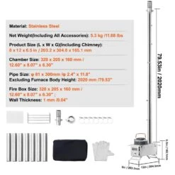 Wood Stove, 80 In. Stainless Steel Camping Tent Stove, Portable Wood Burning Stove With Chimney Pipes 2025 Upgrade 14 Wood Stove, 80 In. Stainless Steel Camping Tent Stove, Portable Wood Burning Stove With Chimney Pipes 2025 Upgrade -Fire Place Store skyshalo wood stoves zpqnlfx80inchmhmcv0 250318 76 1000
