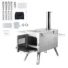 Wood Stove, 86 In. Stainless Steel Camping Tent Stove, Portable Wood Burning Stove With Chimney Pipes And Gloves