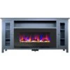 Cambridge Somerset 70 In. Electric Fireplace In Blue With Driftwood Log Display